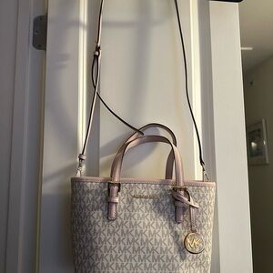 Michael Kors Light Pink and Cream Crossbody Bag